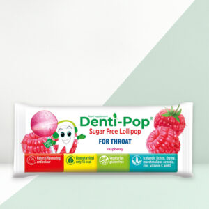 DENTI-POP Sugar Free Lollipop Raspberry For Throat Box of 40